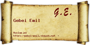 Gebei Emil névjegykártya